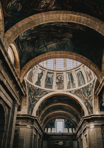 ceiling of church