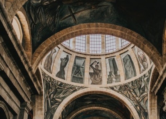 ceiling of church