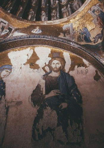 Picture of Jesus on Church Ceiling